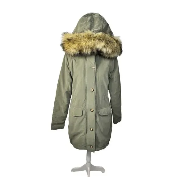 Abercrombie & Fitch Military Parka Coat Green Women's Small Gorpcore Utility - Picture 5 of 16
